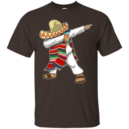 Mexican Poncho Dabbing Cinco De Mayo Shirt Dark Chocolate