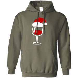 Twinkle Red Wine Glass Santa Hat X-mas Gift ShirtG185 Gildan Pullover Hoodie 8 oz.