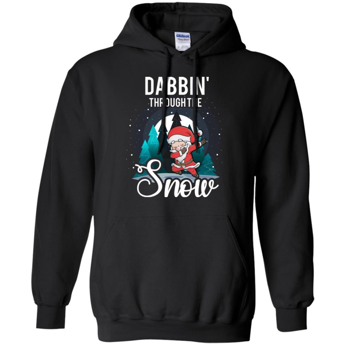Christmas T-shirt Santa Claus Dabbing Through The Snow Black