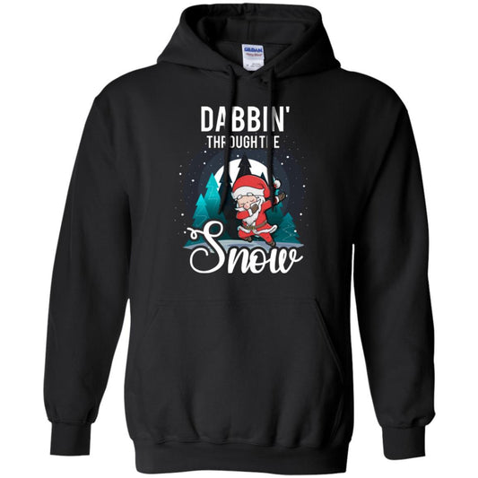 Christmas T-shirt Santa Claus Dabbing Through The Snow Black