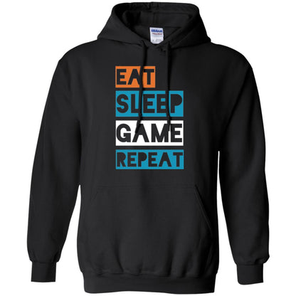 Eat Sleep Game Repeat Video Gamer Player T-shirt Black
