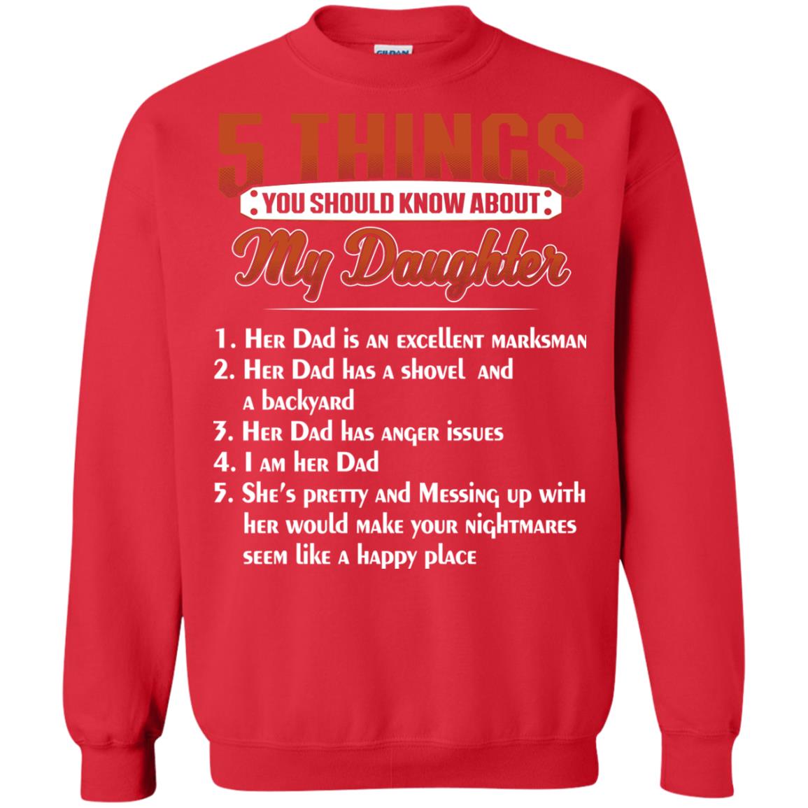 5 Things You Should Know About My Daughter Parents Shirt Red