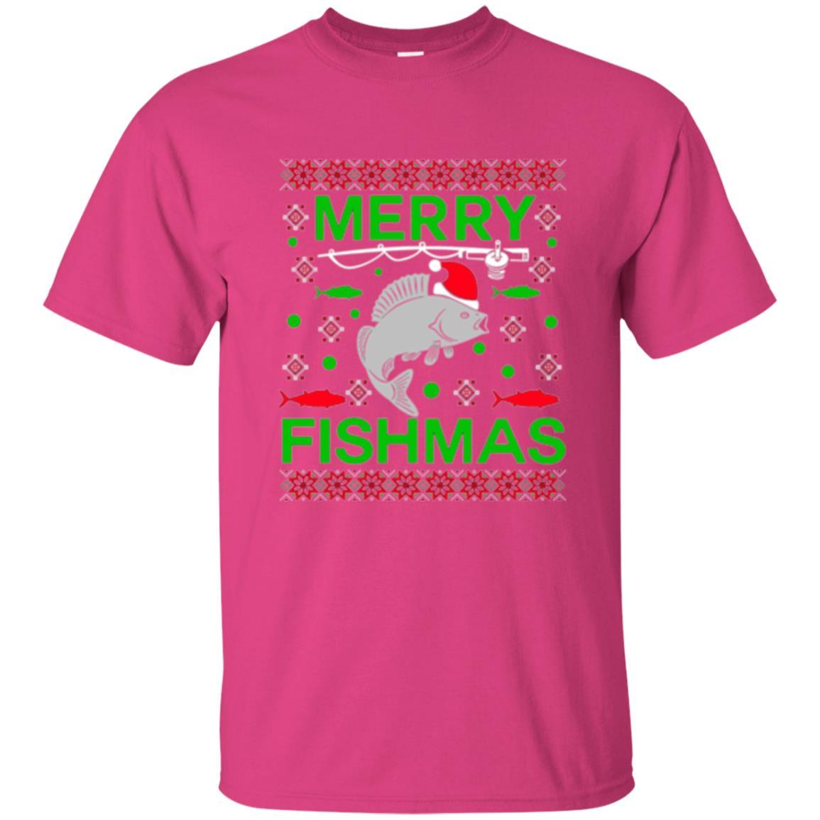 Christmas T-shirt Merry Fishmas Merry Christmas Fisherman Heliconia