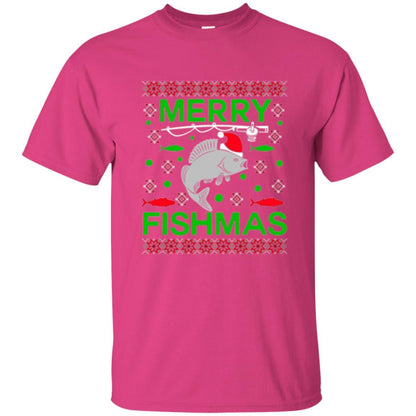 Christmas T-shirt Merry Fishmas Merry Christmas Fisherman Heliconia