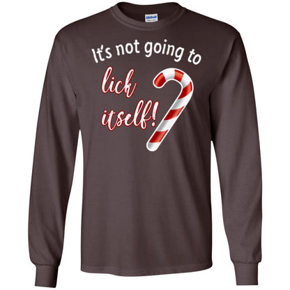 Christmas T-shirt It's Not Going To Lick Itself Dark Chocolate