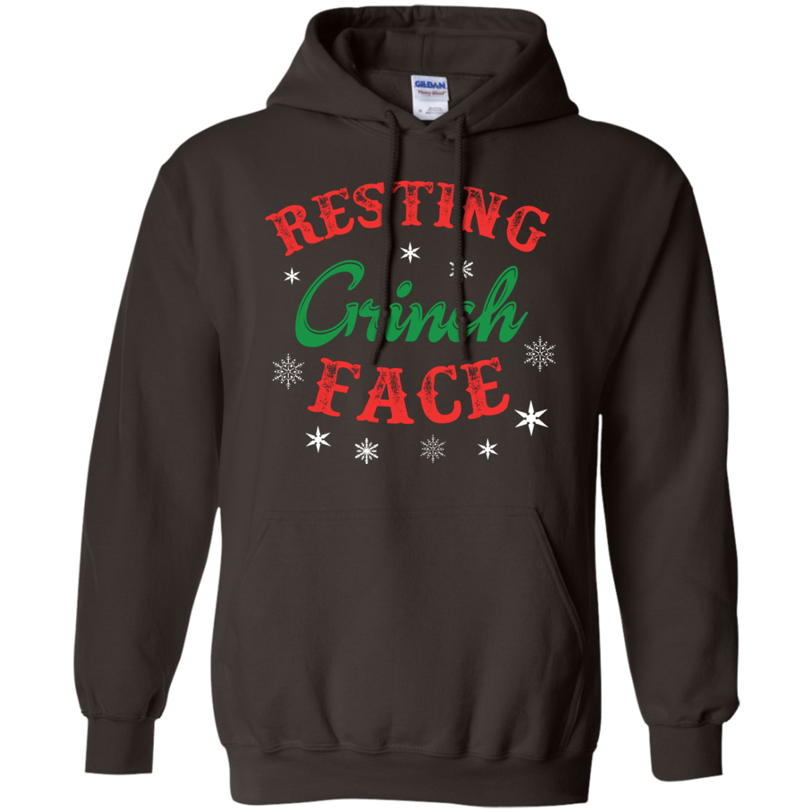 Christmas T-Shirt Resting Grinch Face Dark Chocolate