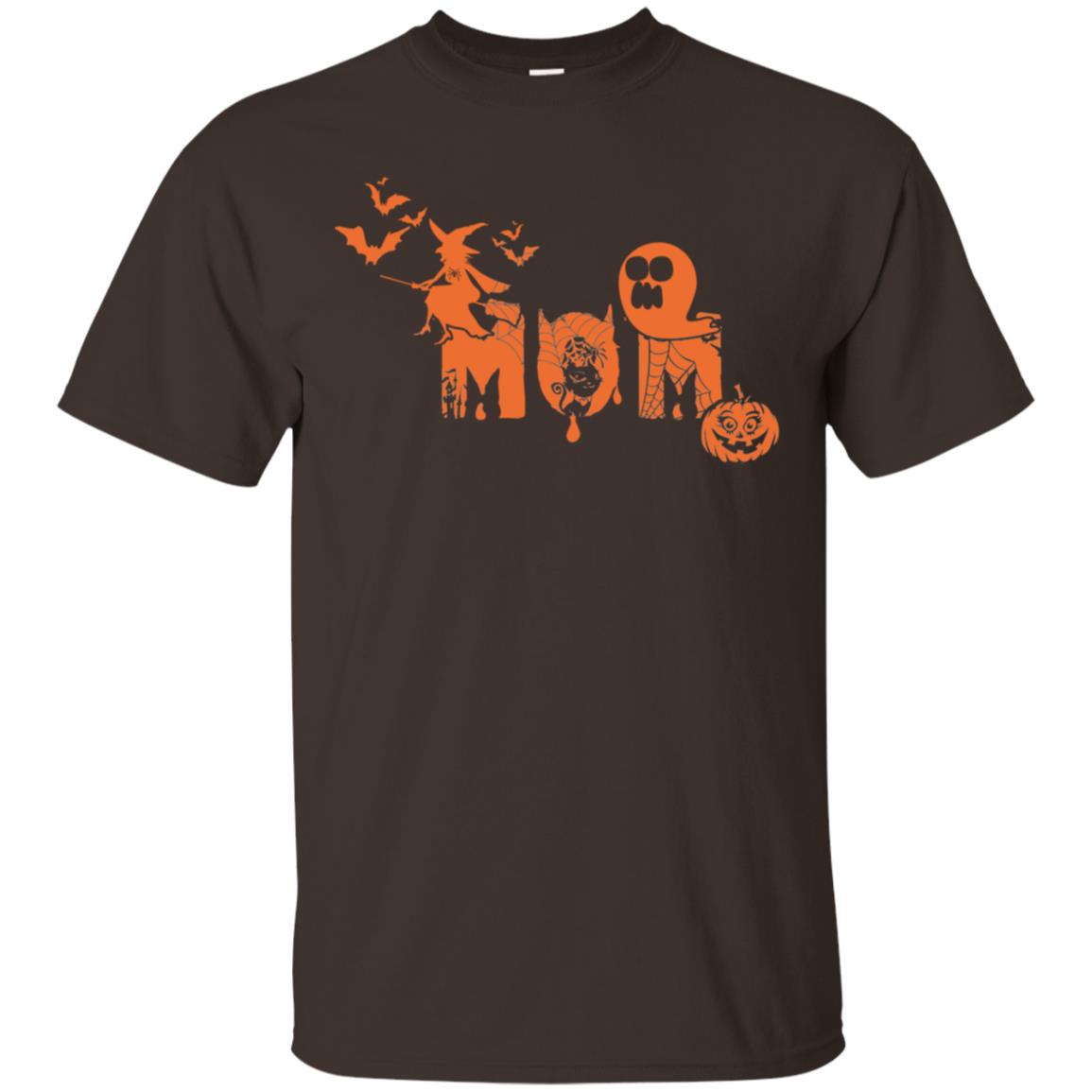 Halloween Pumpkin Mom Mommy Mother Family Shirt Dark Chocolate