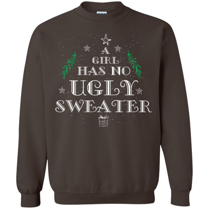 Christmas T-shirt A Girl Has No Ugly Sweater Dark Chocolate