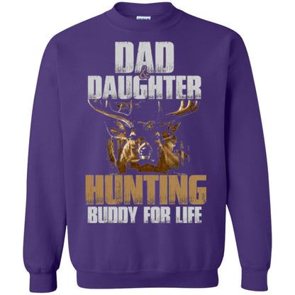 Family Christmas T-shirt Dad And Daughter Hunting Buddy For Life Purple