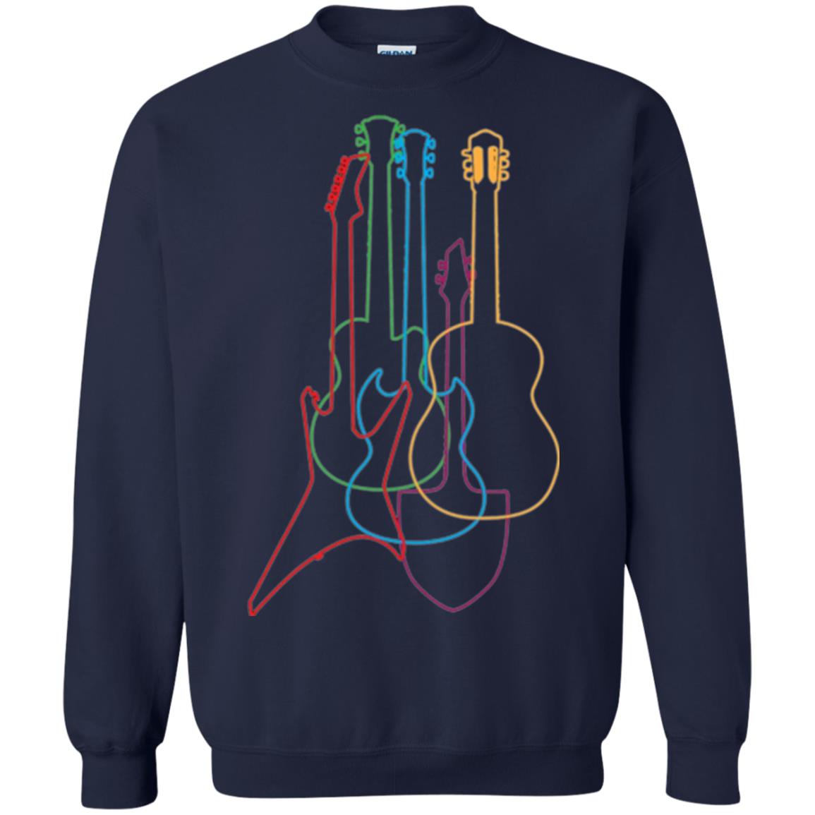 Colored Guitars Electric Acoustic Classical T-shirt Navy