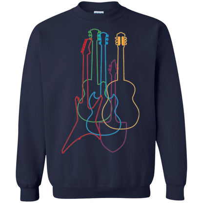 Colored Guitars Electric Acoustic Classical T-shirt Navy