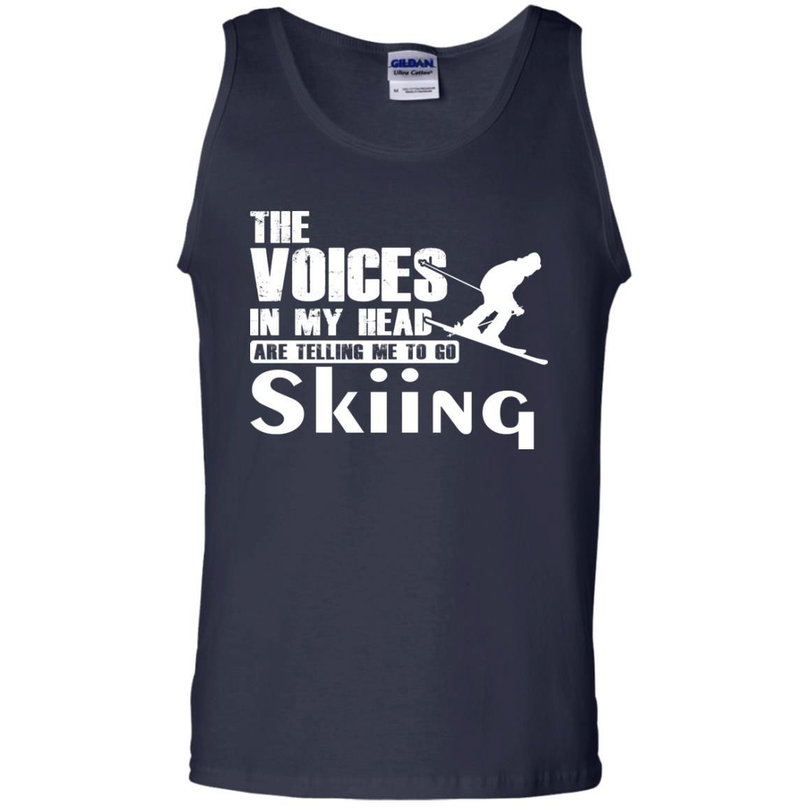 Skiing Lovers T-shirt The Voices In My Head Are Telling Me To Go Skiing Navy