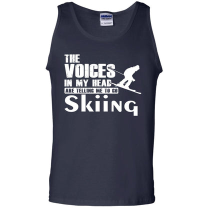 Skiing Lovers T-shirt The Voices In My Head Are Telling Me To Go Skiing Navy