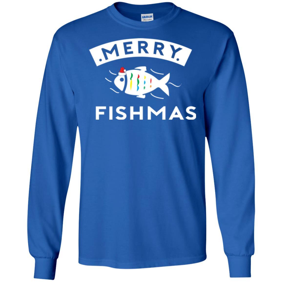 Merry Christmas Fisherman T-shirt Merry Fishmas Royal