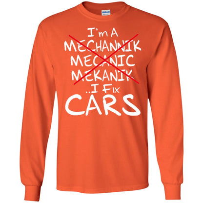 Mechanic T-shirt I Fix Cars Orange