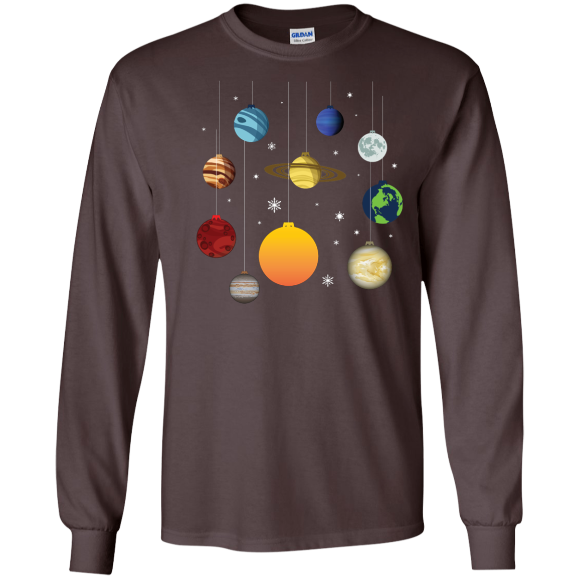 Christmas T-shirt Joy To Universe Christmas Dark Chocolate