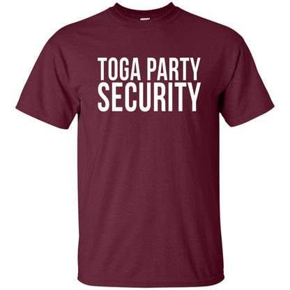 Toga Party Funny Toga Party Security T-shirt Maroon