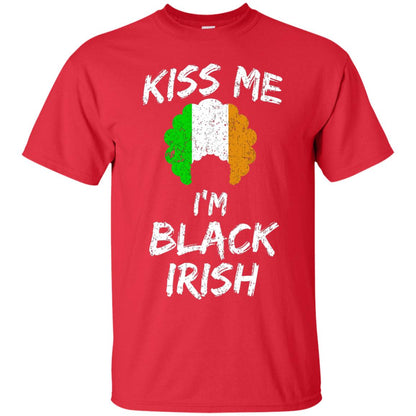Kiss Me I_m Black Irish Funny St Patrick_s Day T-shirt Red