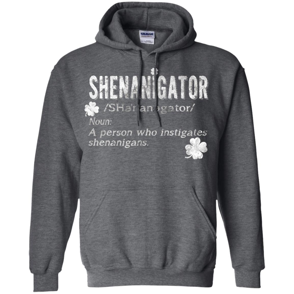 Shenanigator Shamrocks St. Patrick Day Shirt For Irish Dark Heather