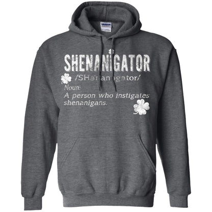 Shenanigator Shamrocks St. Patrick Day Shirt For Irish Dark Heather