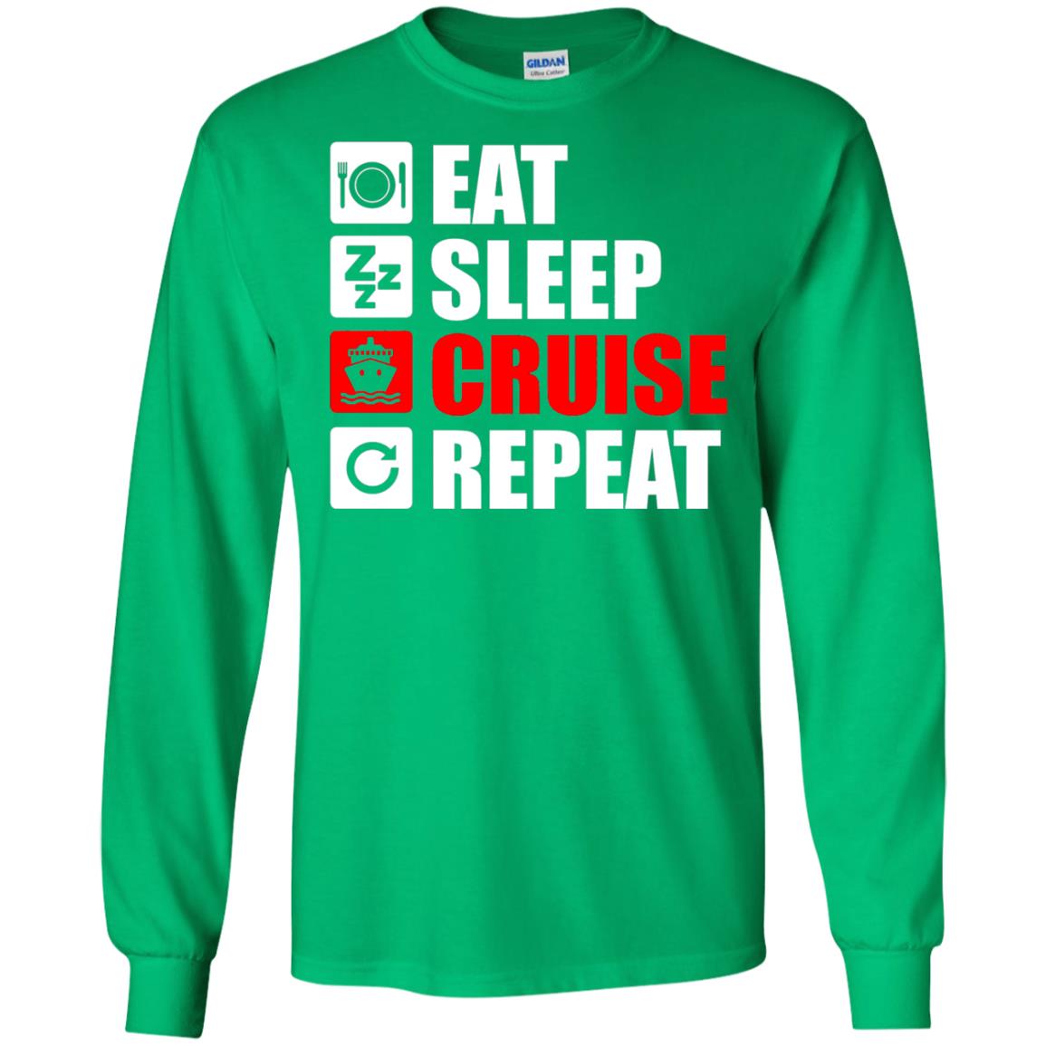 Eat Sleep Cruise Repeat Summer Vacation T-shirt Irish Green