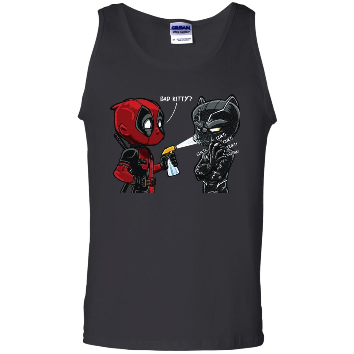Deadpool Black Panther Bad Kitty Film Lover T-shirt Black