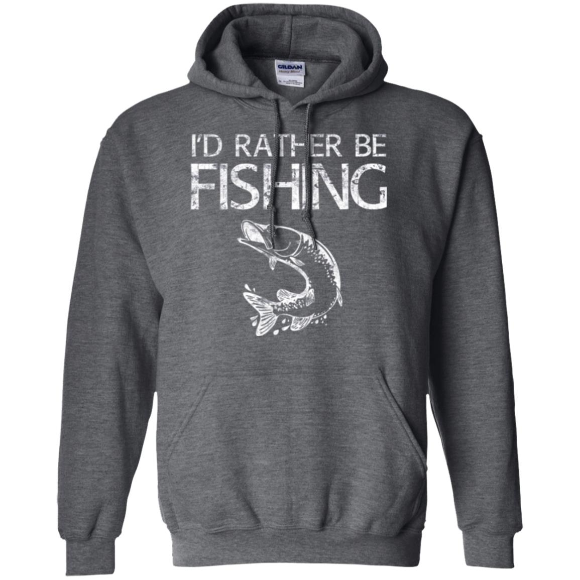 Funny Fisherman T-shirt I_d Rather Be Fishing Dark Heather