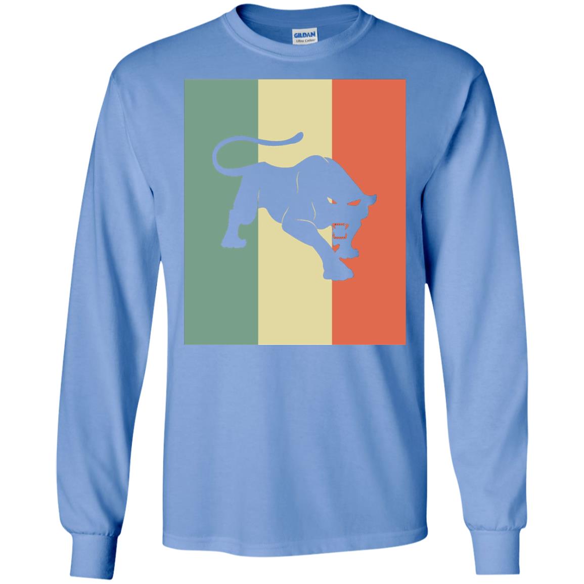 Black Panther Silhouette Gift Shirt Retro Vintage Classic Tee Carolina Blue