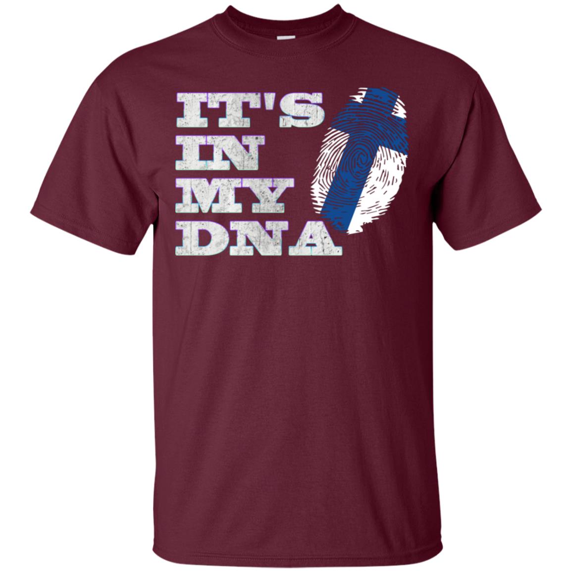 It's In My Dna Finnish Finland Flag Shirt Maroon