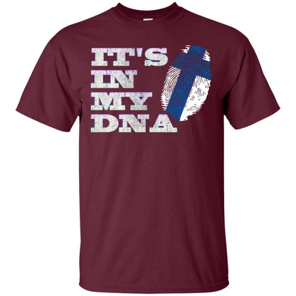 It's In My Dna Finnish Finland Flag Shirt Maroon