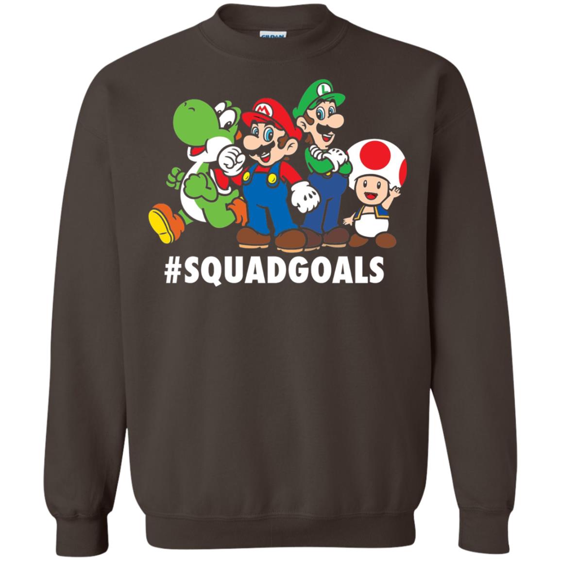 Nintendo Super Mario Luigi #squadgoals Gamer T-shirt Dark Chocolate