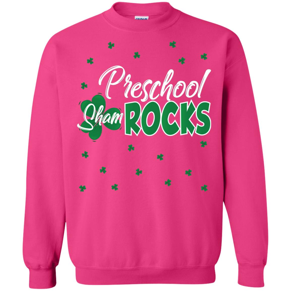 Preschool Shamrocks St. Patrick_s Day School T-shirt Heliconia