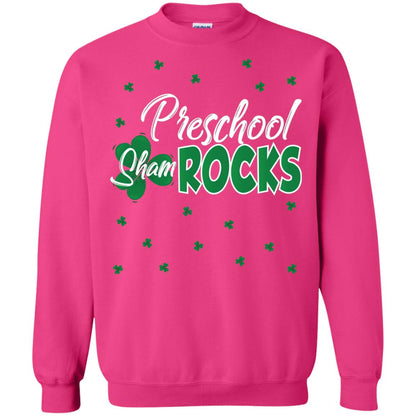 Preschool Shamrocks St. Patrick_s Day School T-shirt Heliconia