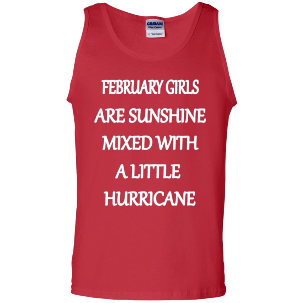 February Girls Are Sunshine Mixed With A Little Hurricane T-shirt Red