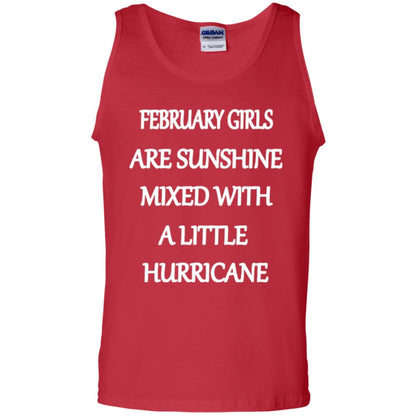 February Girls Are Sunshine Mixed With A Little Hurricane T-shirt Red