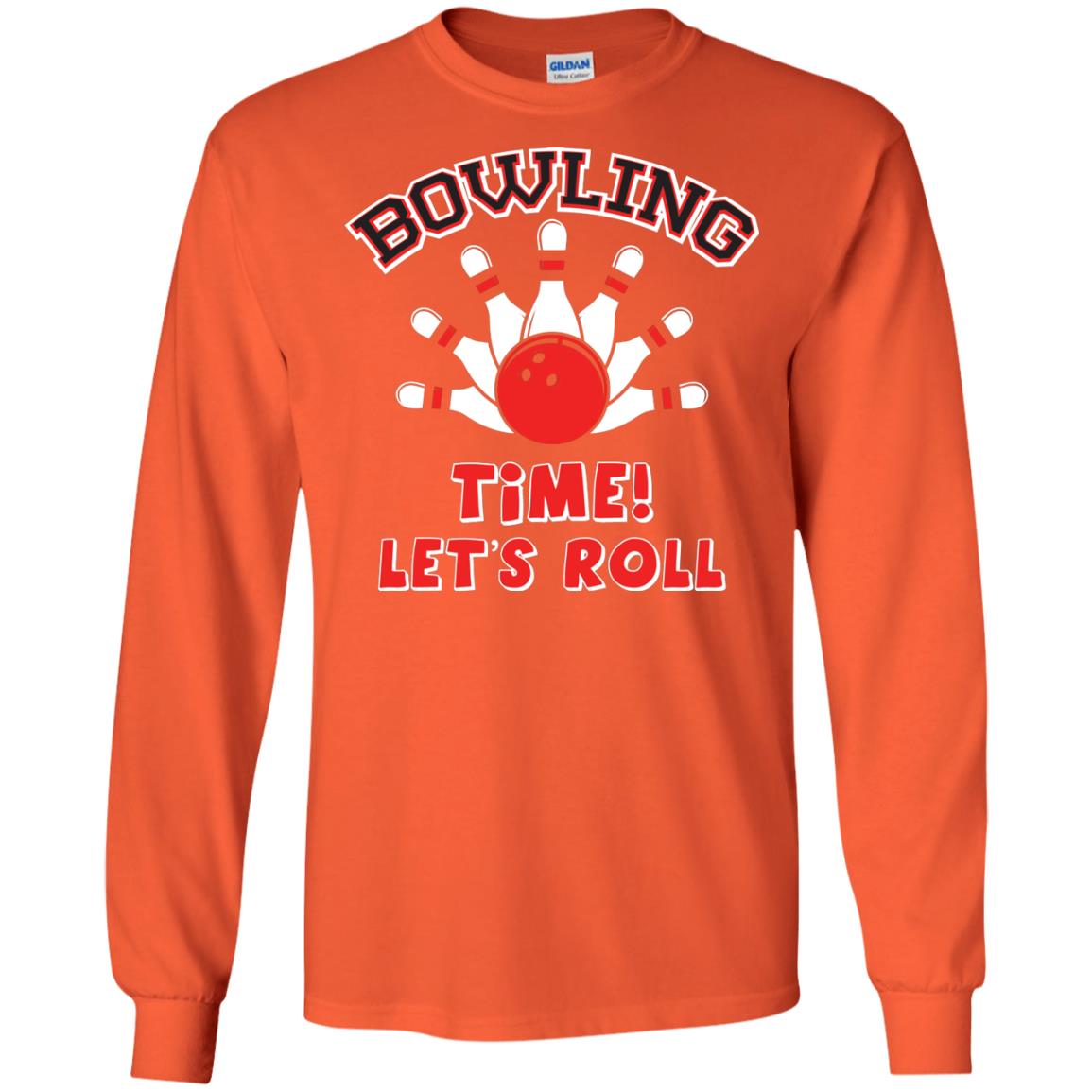 Bowling Lover T-shirt Time Let’s Roll Orange