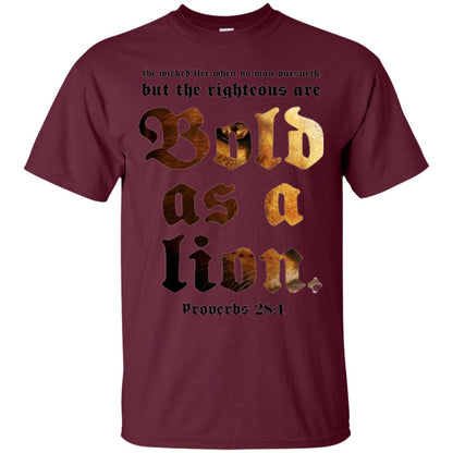Christian T-shirt Bold As A Lion Maroon