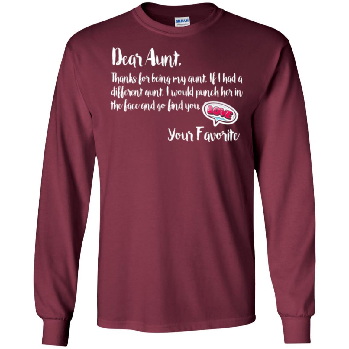 Family T-shirt Dear Aunt Thanks For Being My Aunt Maroon