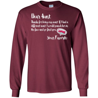 Family T-shirt Dear Aunt Thanks For Being My Aunt Maroon