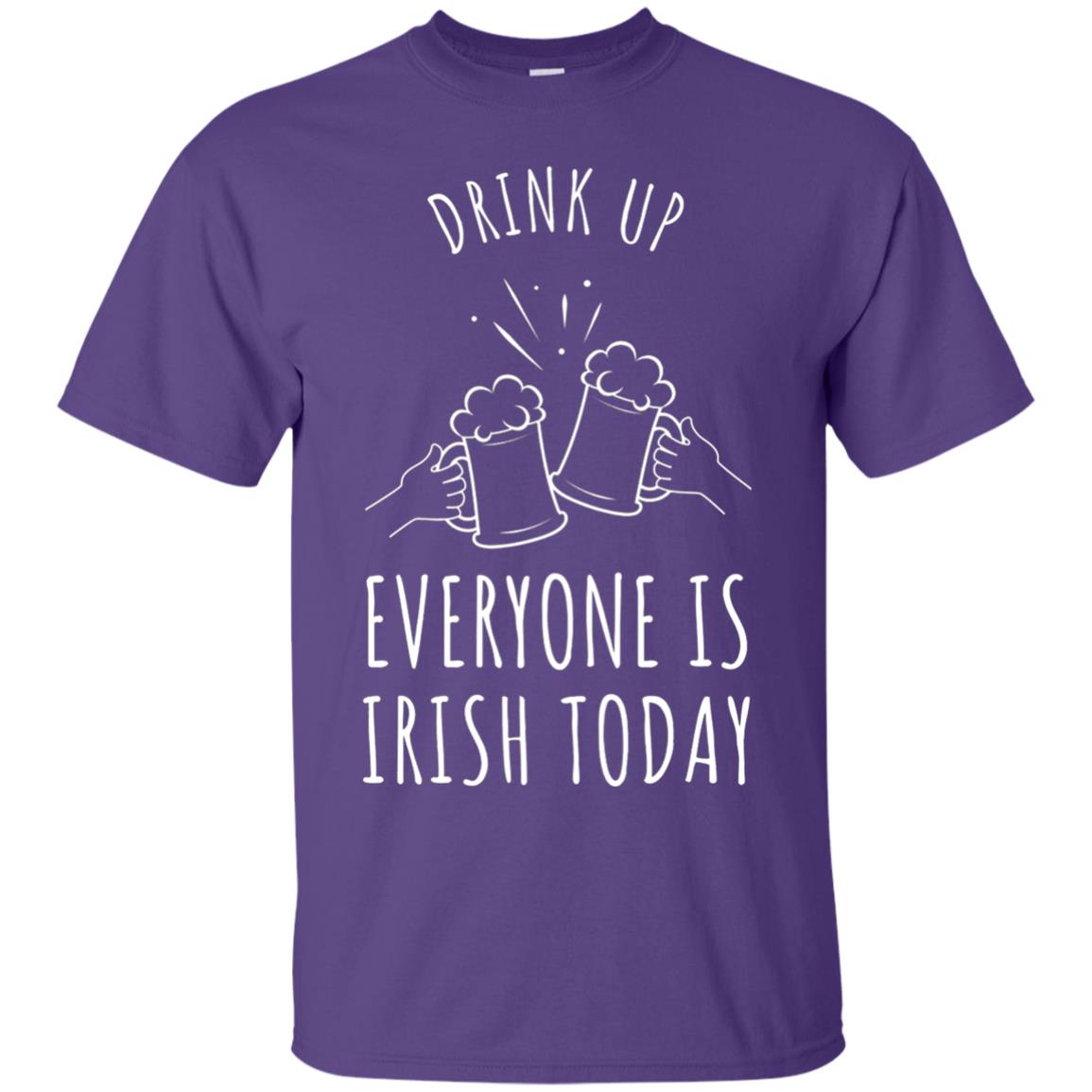 St. Patrick_s Day T-shirt Drink Up Everyone Is Irish Toda Purple