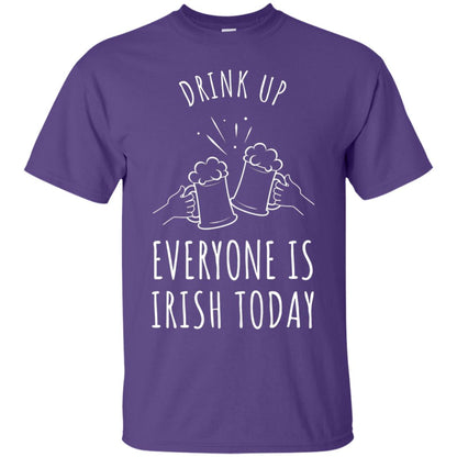 St. Patrick_s Day T-shirt Drink Up Everyone Is Irish Toda Purple