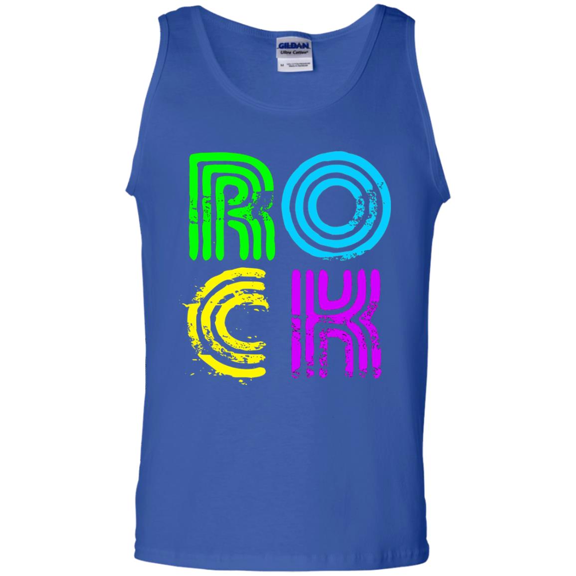 Bright Neon Colours Rock 80_s Retro Theme T-shirt Royal