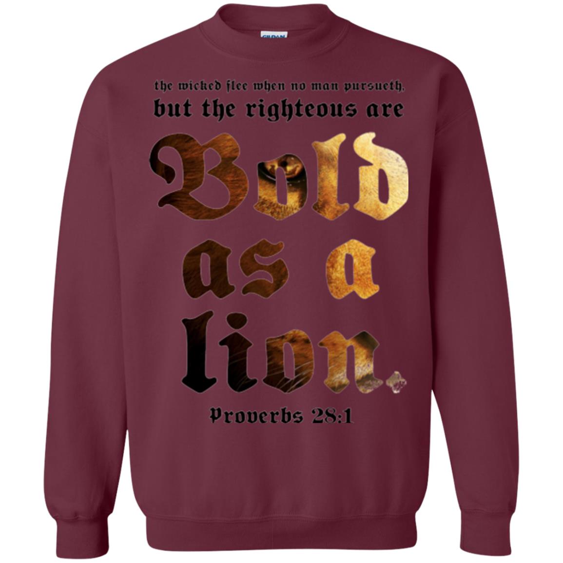 Christian T-shirt Bold As A Lion Maroon