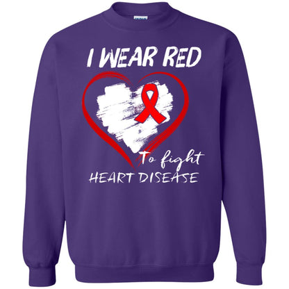 I Wear Red To Fight Heart Disease Shirt Purple