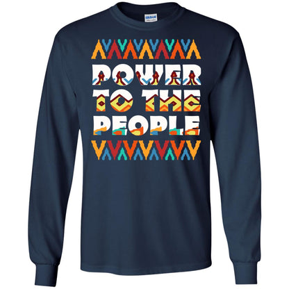 African American T-shirt Power To The People Navy