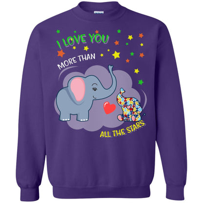 I Love You Morethan All The Stars Autism Awareness Shirt Purple