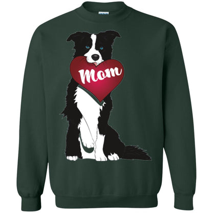Dog Lover T-sshirt Border Collie Fetching Valentine Heart Forest Green