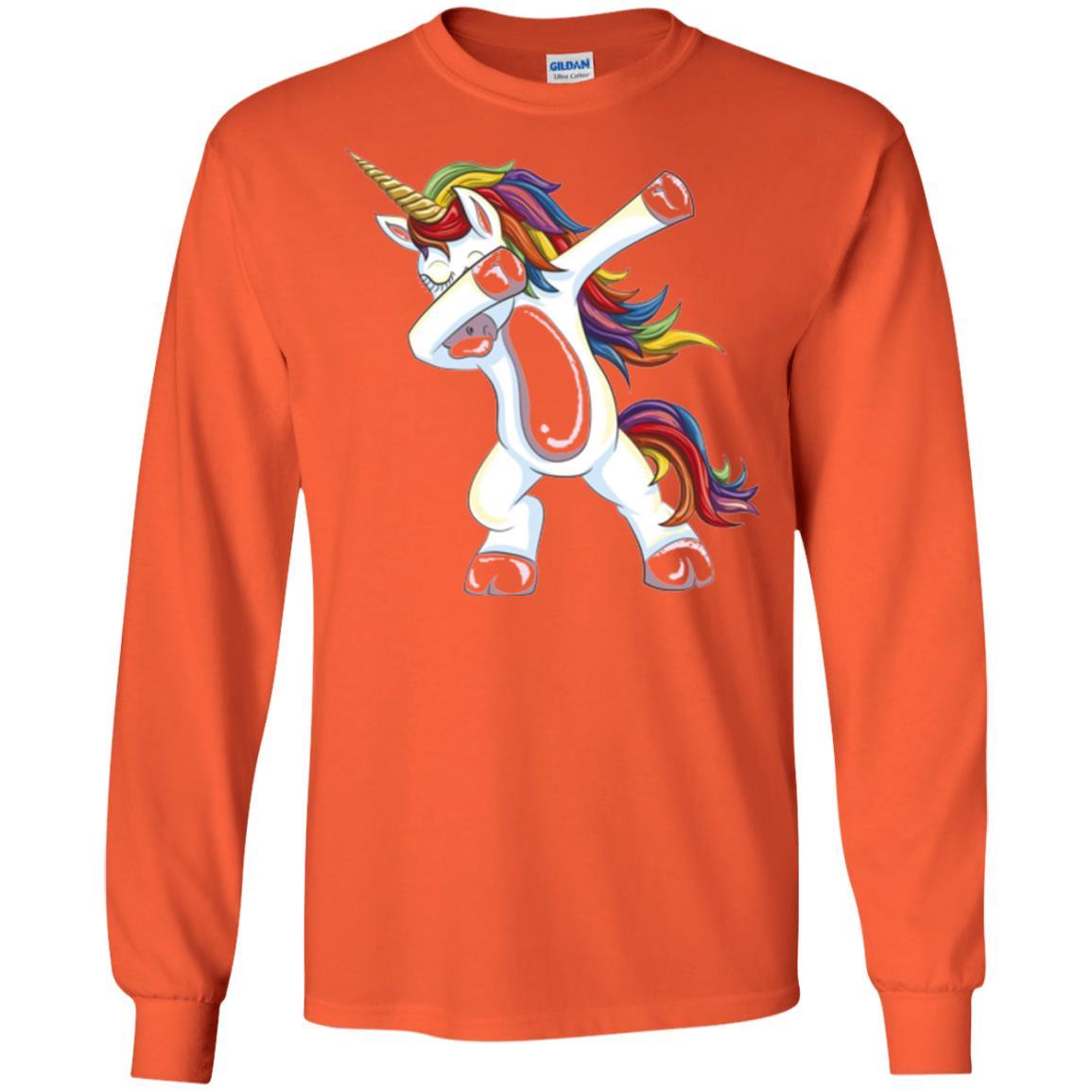 Funny Unicorn T-shirt Dabbing Unicorn T-shirt Orange