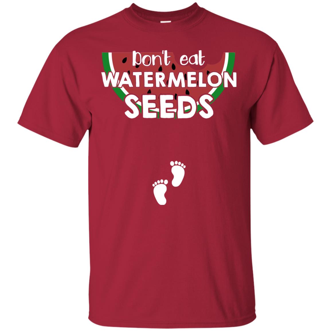 Don_t Eat Watermelon Seeds Pregnancy Announcement Shirt Cardinal