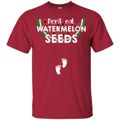 Don_t Eat Watermelon Seeds Pregnancy Announcement Shirt Cardinal